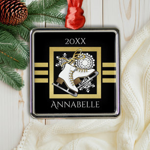 Ornamento De Metal Esfolamento de gelo Dourado preto personalizado