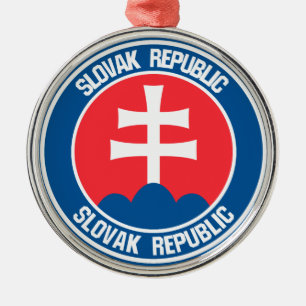 Ornamento De Metal Eslováquia Round Emblem