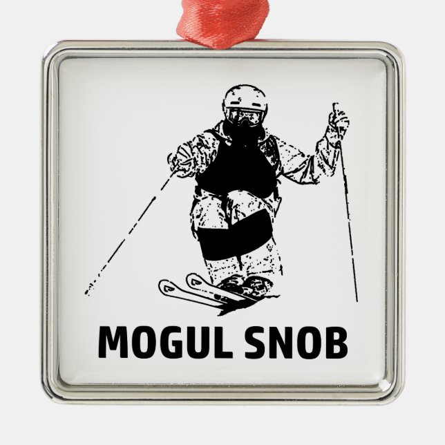 Ornamento De Metal Esnobe do Esqui Mogul (Frente)
