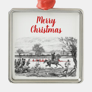 Ornamento De Metal Espectador de Ruas Vermelhas da Tripulação Vintage