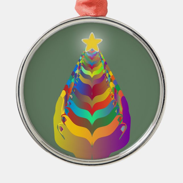 Ornamento De Metal Esperança e União de Natal (Frente)