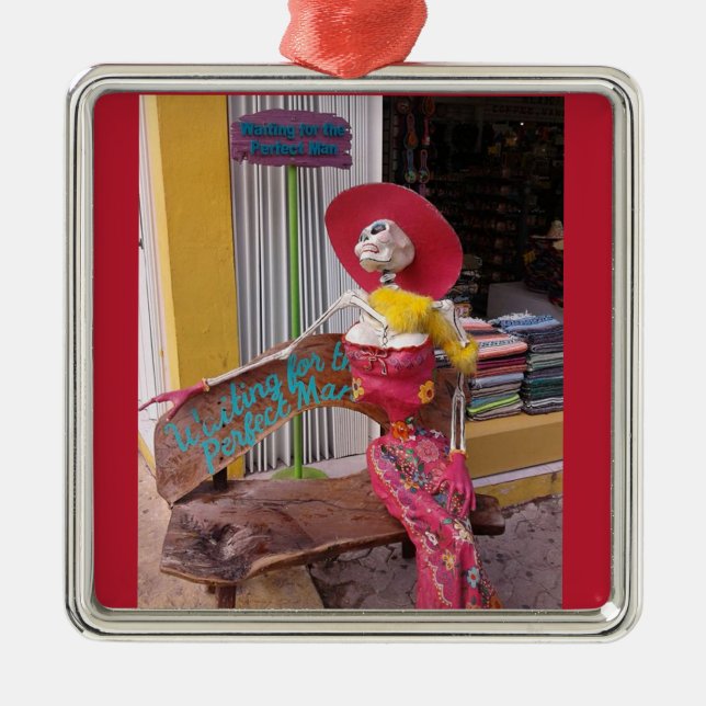 Ornamento De Metal Esperando o Homem Perfeito (Frente)