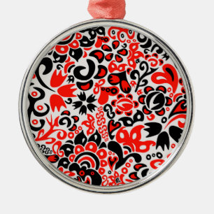 Ornamento De Metal Espetáculo floral de arte popular ucraniana