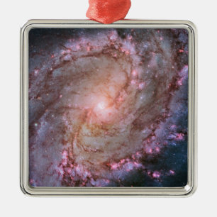 Ornamento De Metal Espiral da Galáxia Foto Espaço Rosa M83