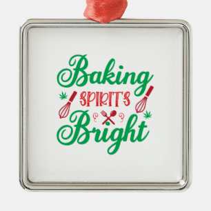 Ornamento De Metal Espíritos de Natal Alegre Fazendo Bolos