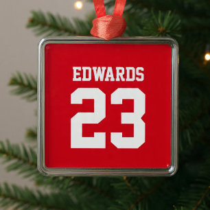 Ornamento De Metal Esportes Numerados Com Nome