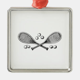 Ornamento De Metal Esportes Vintage Cruzando Tênis Racquet Tênis Ba