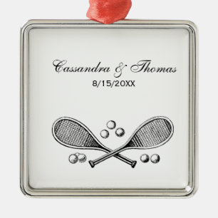 Ornamento De Metal Esportes Vintage Raquetes de Tênis Cruzadas Bolas 