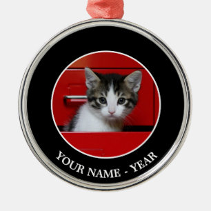 Ornamento De Metal Espreitar do gatinho