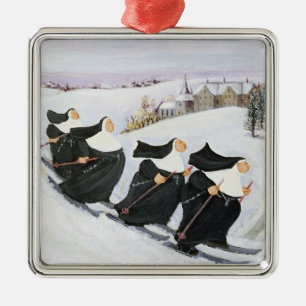 Ornamento De Metal Esqui