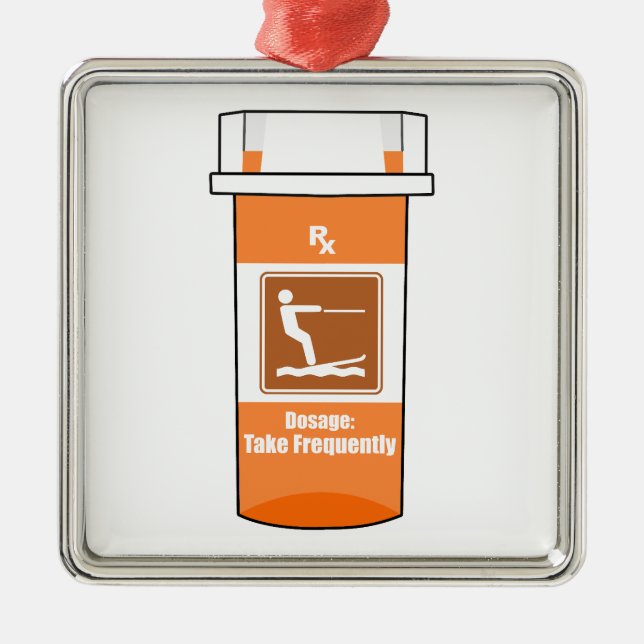 Ornamento De Metal Esqui Água É A Minha Droga (Frente)