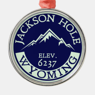 Ornamento De Metal Esqui de Jackson Hole Wyoming que caminha o