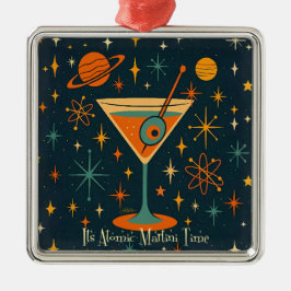 Ornamento De Metal Está na Hora do Martini Atômico Estrelas Cósmicas