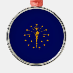 Ornamento De Metal Estado de Indiana Flag Design