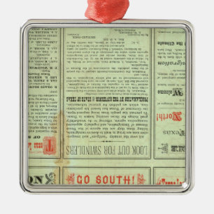 Ornamento De Metal Estado do Texas do Verso