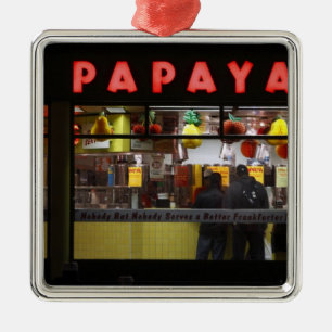 Ornamento De Metal Estados Unidos, Nova York. Gray's Papaya: janela
