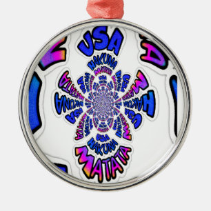 Ornamento De Metal Estados Unidos Uma bela design de citação de texto