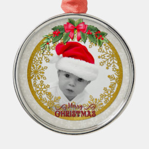 Ornamento De Metal Estatísticas de nascimento de novo bebê Natal, Anú