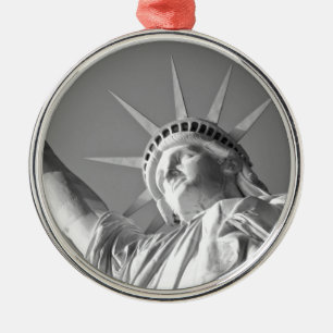 Ornamento De Metal Estátua Branca Negra da Liberdade