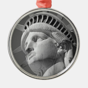 Ornamento De Metal Estátua da Liberdade Preta e Branca