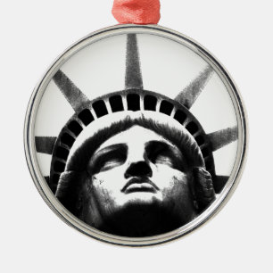 Ornamento De Metal Estátua Negra e Branca da Liberdade