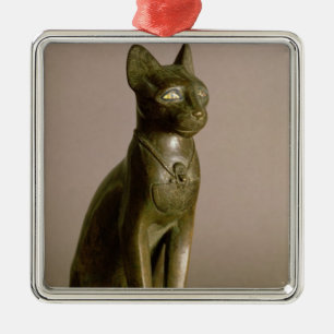 Ornamento De Metal Estatueta de um gato que representa a deusa Bastet