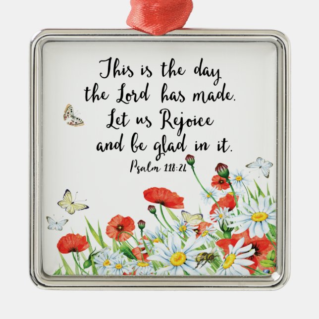 Ornamento De Metal Este é o dia que o Senhor fez (Frente)