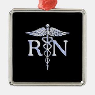 Ornamento De Metal Estilo de Cobras de Caduceus RN Registrados em Pre