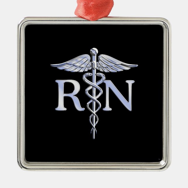 Ornamento De Metal Estilo de Cobras de Caduceus RN Registrados em Pre (Frente)