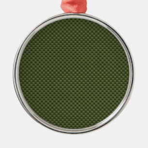 Ornamento De Metal Estilo de Impressão em Fibra de Carbono Verde do E