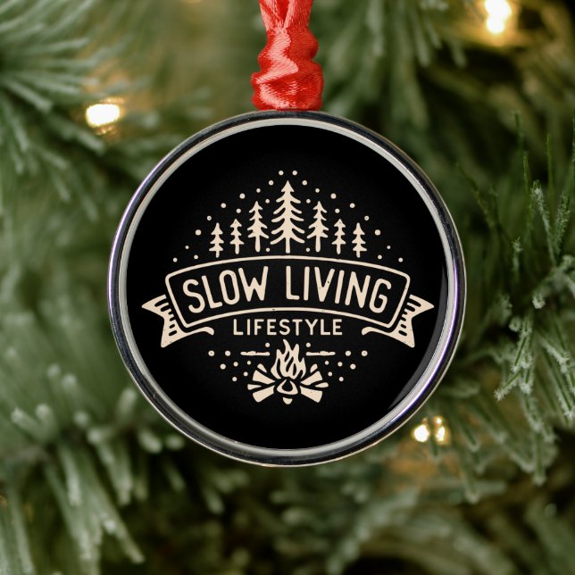 Ornamento De Metal Estilo de vida lento (Árvore)