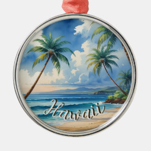 Ornamento De Metal Estilo Vintage Havaiano Viagem Costa Mar Azul
