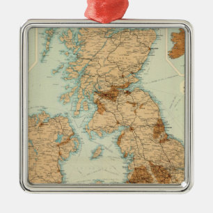 Ornamento De Metal Estradas de ferro das ilhas britânicas & mapa