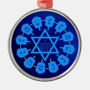 Ornamento De Metal Estrela Azul De David Hanukkah