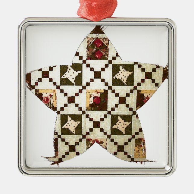 Ornamento De Metal Estrela de Colcha (Frente)