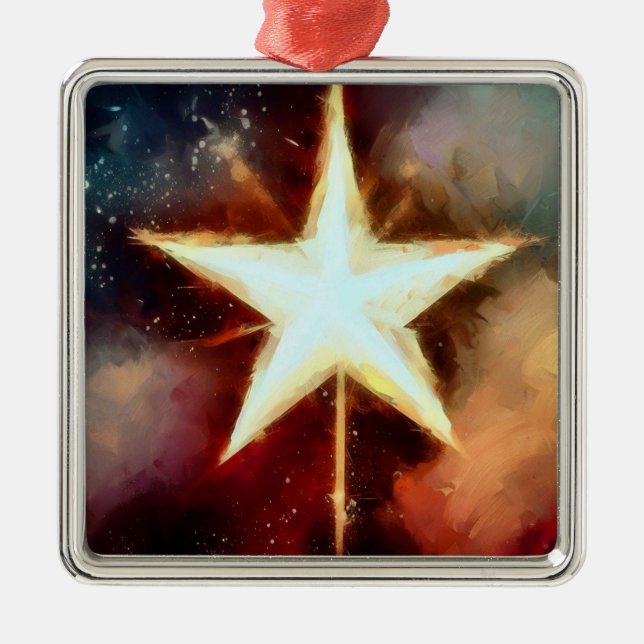 Ornamento De Metal Estrela de Natal 1 (Frente)