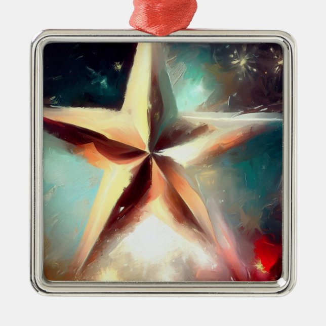 Ornamento De Metal Estrela de Natal 2 (Frente)