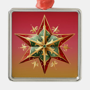 ORNAMENTO DE METAL ESTRELA DE NATAL DOURADO DE PASTEL VERDE VERDE VER