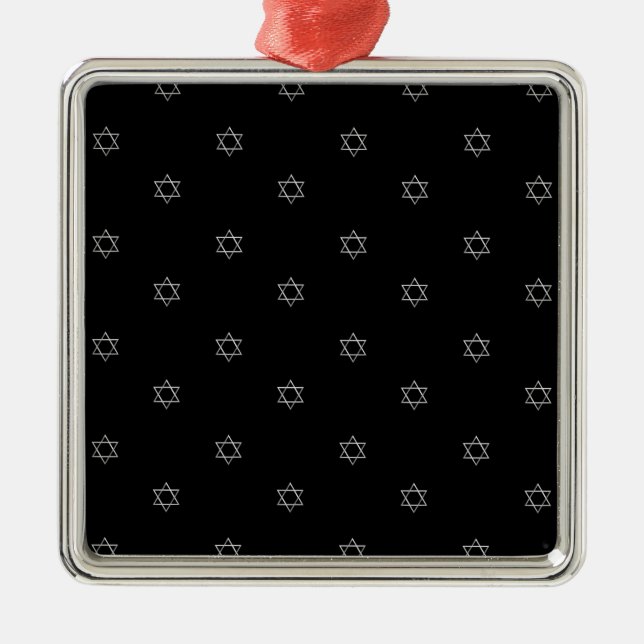 Ornamento De Metal Estrela Prateada 3-D de David (Frente)