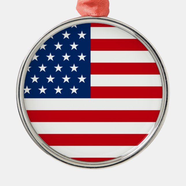 Ornamento De Metal Estrelas e Stripes EUA (Frente)