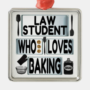 Ornamento De Metal Estudante de Direito Adora Baking