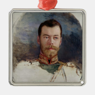 Ornamento De Metal Estude para um retrato do Tsar Nicholas II 1898