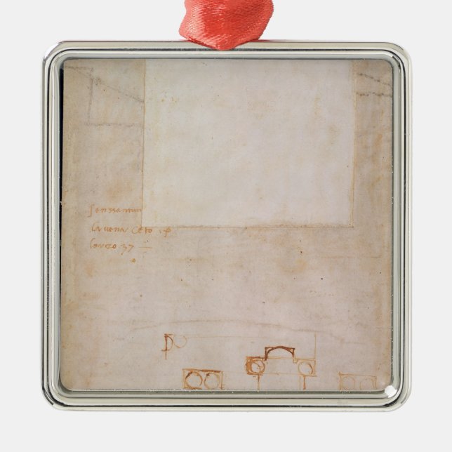 Ornamento De Metal Estudo arquitectónico com notas (Frente)