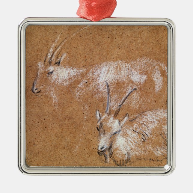 Ornamento De Metal Estudo de Thomas Gainsborough | das cabras (Frente)