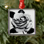 Ornamento De Metal Etched Rose Ornament<br><div class="desc">Ornament featuring an etched rose from my Pink Passion design. This could look very nice hanging on your Christmas tree!</div>