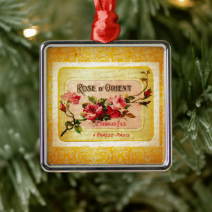 Ornamento De Metal Etiqueta de Perfume Francês Vintage