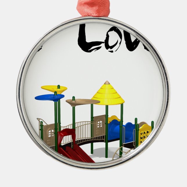 Ornamento De Metal Eu Adoro Playground (Frente)
