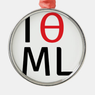 Ornamento De Metal Eu amo a aprendizagem de máquina