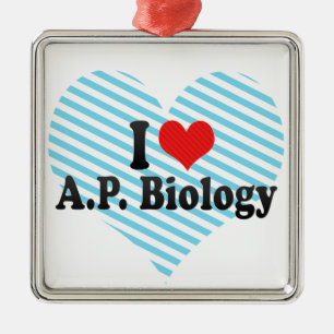 Ornamento De Metal Eu amo A.P. Biologia