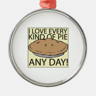 Ornamento De Metal Eu amo a torta
